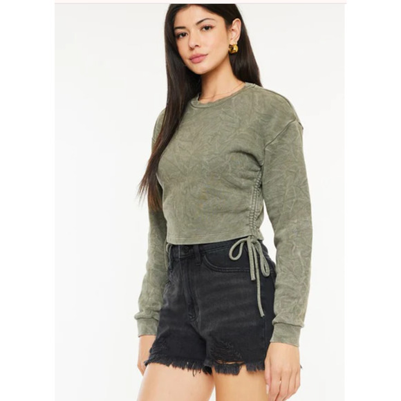 KanCan Ivanna Women's Size 7/27 Ultra High Rise Mom Shorts Dark Gray NWT - Picture 7 of 8